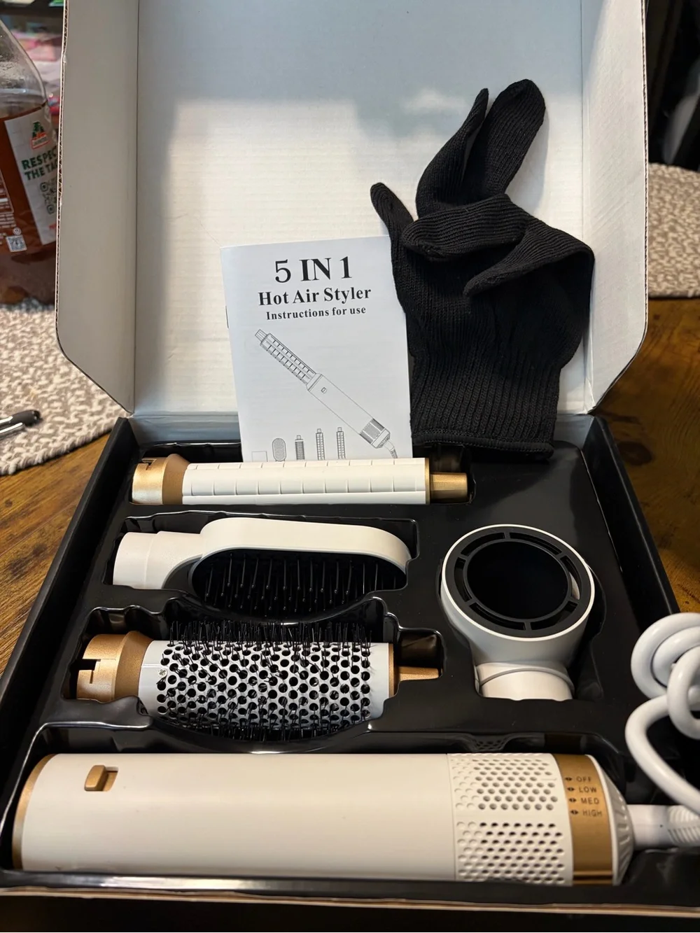 5-in-1 Women’s Hair Styler Brush Set - Cream & Gold